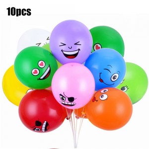 Cute Printed Big Eyes Emoji Smiley Face Latex Balloons for Party Birthday or Holiday Decoration Style 1 Pack of 10 Yellow