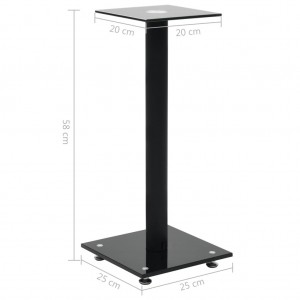 Speaker stand Column design 2 pcs. Hard glass black